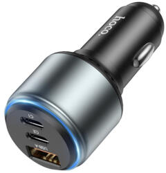 hoco. Incarcator Auto USB, 2x Type-C, Fast Charging, 95W, Hoco Galloper (NZ9), Black