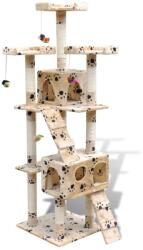 vidaXL Ansamblu de joacă cu stâlp 170 cm 2 căsuțe Galben cu urme de lăbuțe (170097)