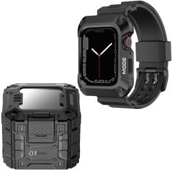 Lito Husa pentru Apple Watch 4 / 5 / 6 / SE / SE 2 (44mm) + Curea, Lito Metal RuggedArmor (LS002), Black