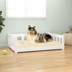 vidaXL Pat pentru câini, alb, 95, 5x65, 5x28 cm, lemn masiv de pin (820198) - comfy