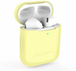 AlzaGuard Skinny Silicone Case Airpods 1. és 2. generáció, sárga (AGD-ACSS1I)