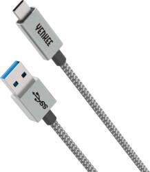 YENKEE YCU 311 GY USB-A apa - USB-C apa Adat- és töltőkábel 1m - Szürke (YCU 311 GY)