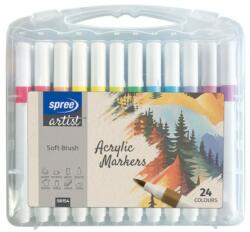SPREE Markere Acrilice, Spree, Tip Pensula, 24 Culori (KH-SP58154)