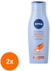 Nivea Set 2 x Sampon de Par Repair & Targeted Care Nivea Hair Care, 400 ml