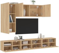 vidaXL 5 darab füstös tölgyszínű szerelt fa fali TV-szekrény (3216560) - vidaxl