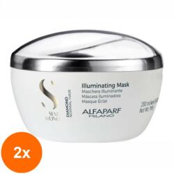 ALFAPARF Milano Set 2 x Masca de Par pentru Stralucire Alfaparf Semi di Lino Diamond Iluminating Mask, 200 ml