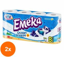 Emeka Set 2 x Hartie Igienica Emeka Ocean Breeze 3 Straturi 8 Role (FXE-2xEXF-TD-84865)