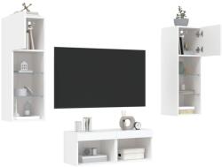 vidaXL 4 darab fehér falra szerelhető TV-szekrény LED-del (3216576)