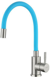 Zegor álló mosogató csaptelep INOX kék flexibilis kifolyócsővel SAP4-F090BU