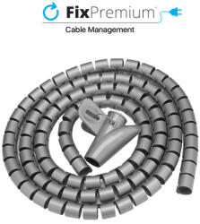FixPremium - Kábelrendező - cső (10mm), 2M hosszú, szürke