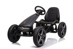 Hollicy Kinderauto GO Kart cu pedale de la Mercedes, roti cauciuc solid, culoare Negru