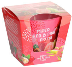 Bartek Candles illatgyertya üvegpohárban Tropical Twist - Piros és rózsaszín gyümölcsök