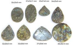  Pandantiv Labradorit Druzy cu Gaura Laterala - Picatura - Oval - Rotund - 23-38x21-38x6-11 mm - 1 Buc