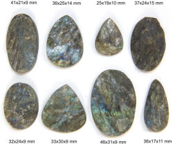 Pandantiv Labradorit Druzy cu Gaura Laterala - Picatura - Oval - 25-46x17-31x9-15 mm - 1 Buc