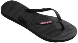 Havaianas Slim Logo női papucs - fekete/rózsaszín