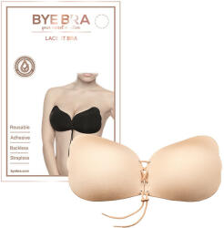 Bye Bra - Lace-It Bra Cup láthatatlan push-up melltartó D kosaras nude