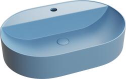 Foglia Lavoar baie pe blat, bleu mat, cu orificiu baterie, ventil inclus, Foglia, Maurice (78239XML)