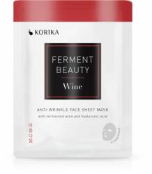 KORIKA FermentBeauty Anti-wrinkle Face Sheet Mask with Fermented Wine and Hyaluronic Acid mască facială de pânză cu efect anti-rid, cu vin fermentat și acid hialuronic 20 g Masca de fata