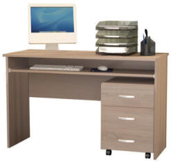 Kodi íróasztal (sonoma) bútorlapos fiókos, 3 fiókos, konténer