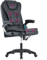 TEMPO KONDELA Irodai szék masszázs funkcióval, fekete, TYLER NEW