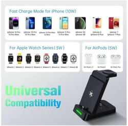 EMOS iPhone/iWatch/AirPod készülékhez 3 in 1 többfunkciós vezeték nélküli töltőállomás (Plug-B-20)