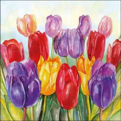 Ambiente Colourful tulips papírszalvéta 33x33cm, 20db-os - szep-otthon