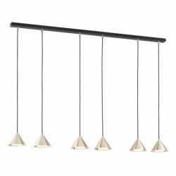 Emibig Lustra moderna neagra din metal cu 6 pendule aurii Elit (1329/6)
