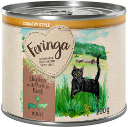 Feringa 6x200g Feringa Country Style Menü nedves macskatáp Mix 2: kacsa, bárány, tőkehal