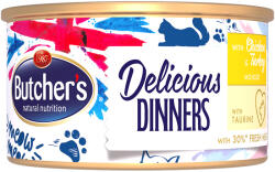Butcher's 24x85g Butcher's Delicious Dinners Csirke & pulyka nedves macskatáp