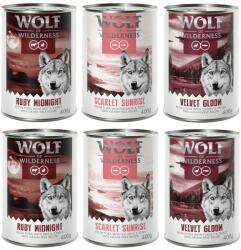 Wolf of Wilderness 6x400 g Wolf of Wilderness "RED Meat" nedves kutyatáp - Vegyes csomag