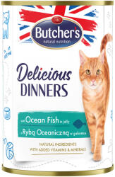Butcher's 48x400g Butcher's Delicious Dinners tengeri hal nedves macskaeledel