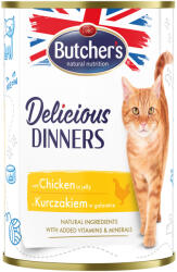 Butcher's 48x400g Butcher's Delicious Dinners csirke nedves macskaeledel