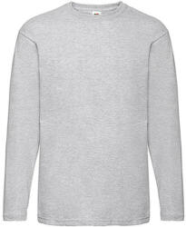 Fruit of the Loom Férfi póló Hosszú ujjú Fruit of the Loom Value Weight LS T - 5XL, Heather szürke