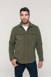 Kariban Férfi pulóver Kariban KA582 Sherpa-Lined Fleece Overshirt -3XL, Dark Khaki/Storm Grey
