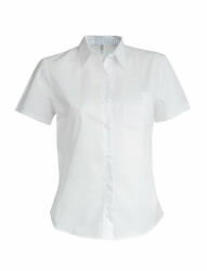 Kariban Női blúz Kariban KA544 Ladies' Short-Sleeved Cotton poplin Shirt -M, White