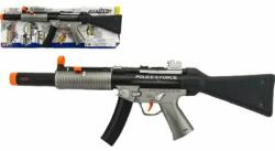 Teddies Pistol mitralieră poliție plastic 59cm funcționează cu baterie cu sunet și lumină pe card (00311608)