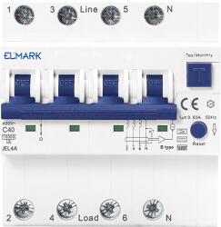Elmark INTRERUPATOR DIFERENTIAL RCBO ELECTRONIC JEL4A 6kA 4P 10A/30mA (40471A)