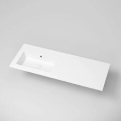 MARMY Bergamo Slim balos öntött márvány mosdó 120x46 cm, túlfolyóval, fényes fehér 808210123110 (80 8210 12 31 10)