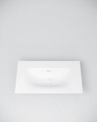 MARMY Crystal beépíthető öntött márvány mosdó 80x46, fényes fehér 807719081110 (80 7719 08 11 10)