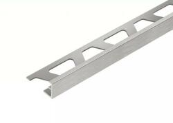Celox OX 12 mm L alakú alumínium csempeszegély szálcsiszolt ezüst színű élvédő rozsdamentes hatással 12x2500 mm-es profil