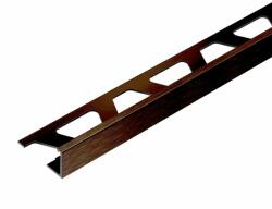 Celox OX 12 mm L alakú alumínium csempeszegély eloxált szálcsiszolt bronz színű 12x2500 mm-es profil