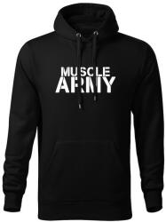 DRAGOWA kapucnis férfi pulóver muscle army, fekete 320g / m2