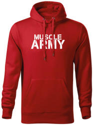 DRAGOWA kapucnis férfi pulóver muscle army, piros 320g / m2