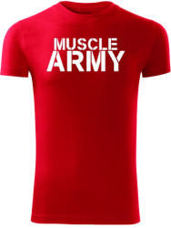 DRAGOWA fitness póló muscle army, piros 180g/m2