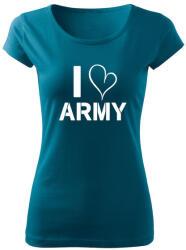 DRAGOWA női pólói love army, petrol blue 150g/m2