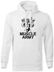 DRAGOWA kapucnis férfi pulóver muscle army team, fehér 320g / m2