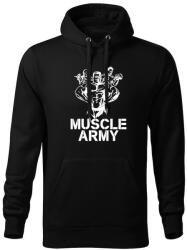 DRAGOWA kapucnis férfi pulóver muscle army team, fekete 320g / m2