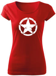 DRAGOWA női póló star, piros 150g/m2