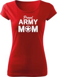 DRAGOWA női rövid ujjú trikó army mom, piros 150g/m2