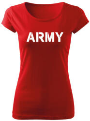 DRAGOWA női póló army, piros 150g/m2